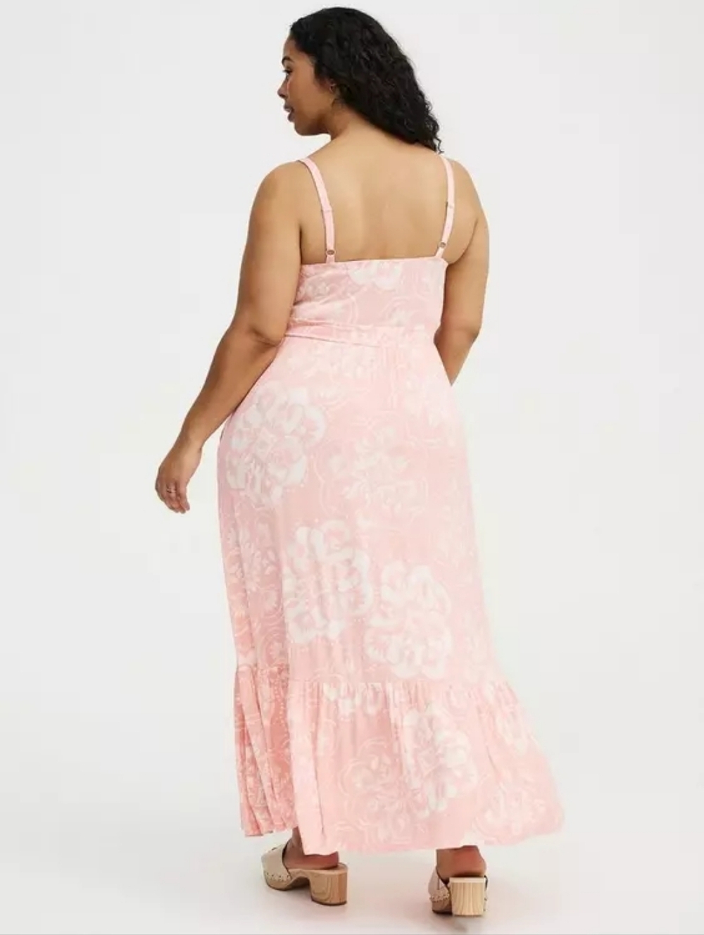 Torrid Super Soft Raining Medallions Pink Tiered Maxi Dress Plus Size 2X Nwt - Picture 3 of 7